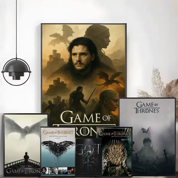 Affiche Game Of T-Thrones, autocollant artistique haute définition, auto-adhésif, imperméable, décoration de la maison pour salon
