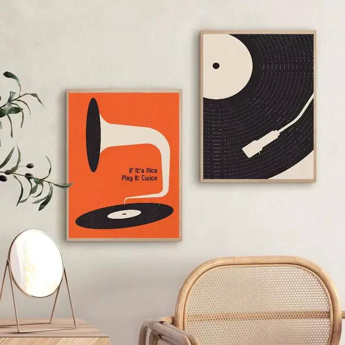 Affiche de disque vinyle de musique rétro