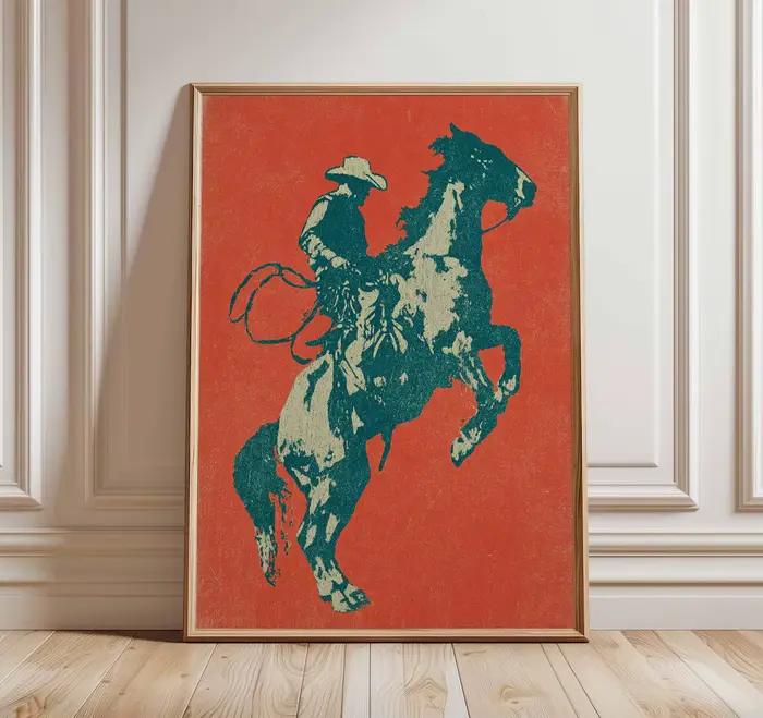 Affiche Cowboy, Art Mural Western