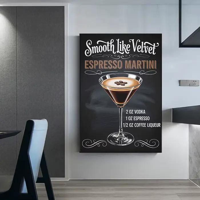 Affiche de recettes de cocktails style vintage