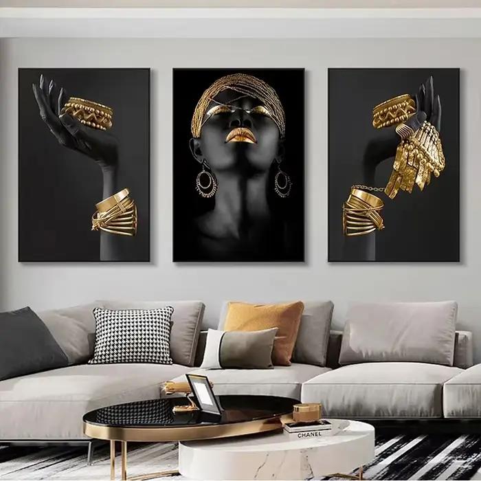 Portrait de femmes africaines couleur argent or