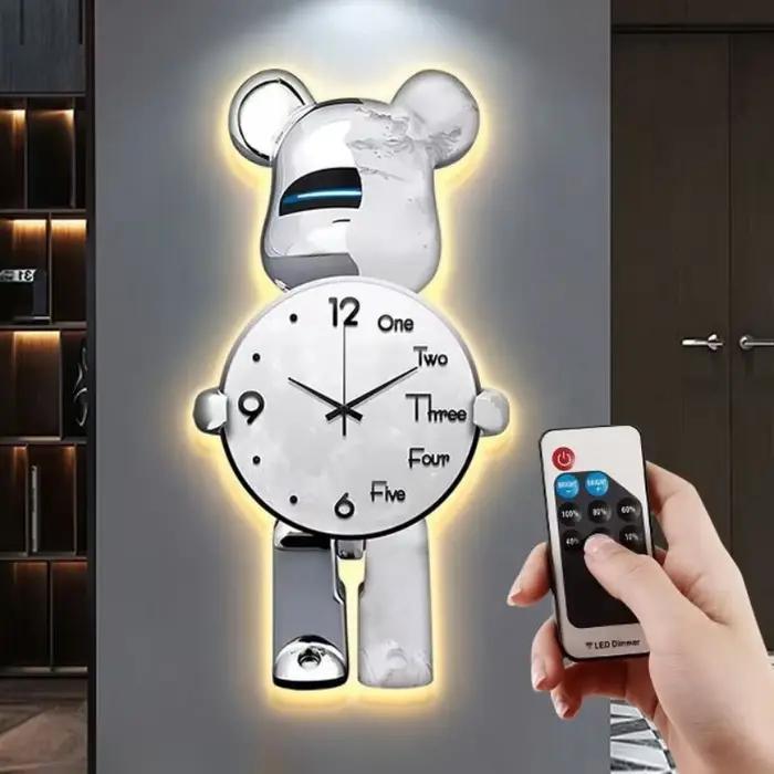 Grande horloge murale artistique numérique Led silencieuse