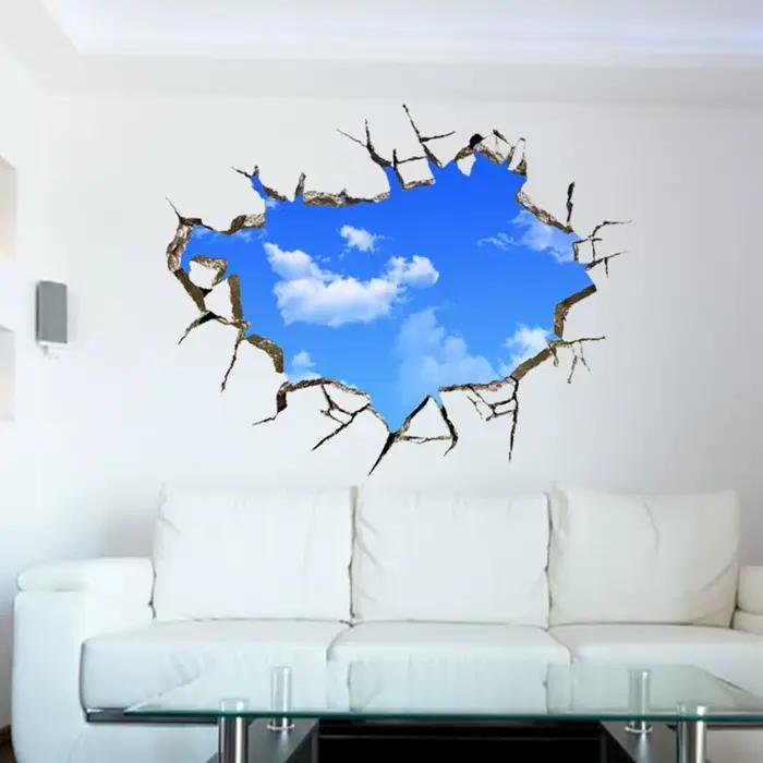 Nouvel autocollant mural décoratif PVC 50*70CM Ciel Bleu pour plafond