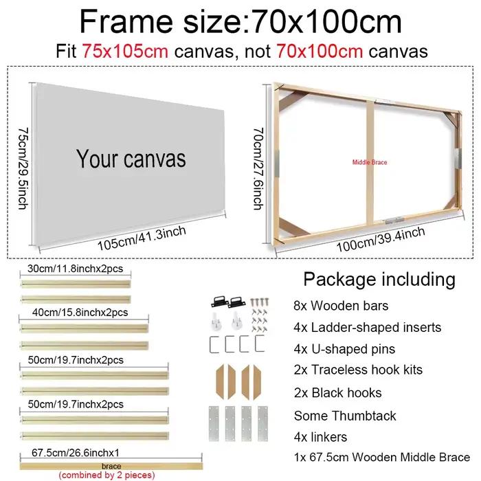 65x95 70x100cm mur Art toile cadres en bois 30x40 40x60 50x70 cadre Photo