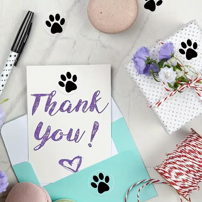 500 autocollants transparents imprimés de pattes – étiquettes décoratives auto-adhésives solides pour animaux de