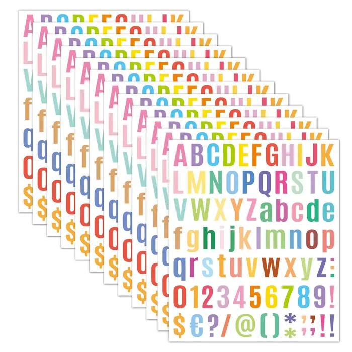 Autocollants de lettres colorées en vinyle auto-adhésif