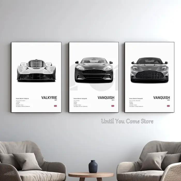 Affiche de voiture de sport britannique de luxe classique A-Aston Martin