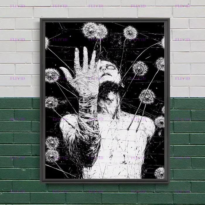 Peinture sur toile d'anime gothique sombre