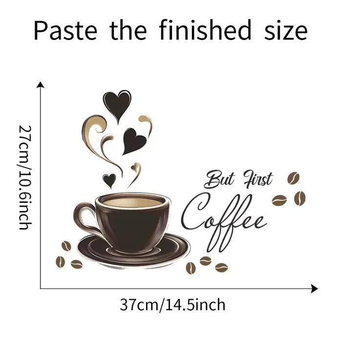 Autocollant Mural avec Citation de Tasse à Café