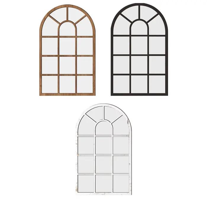 Miroir mural de fenêtre arquée en bois acrylique