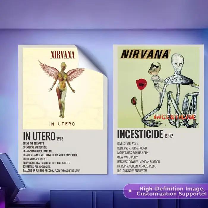 Hot Rock Band n-nirvanaes peinture calligraphie HD toile affiche sans plis étanche tous les espaces décoration murale
