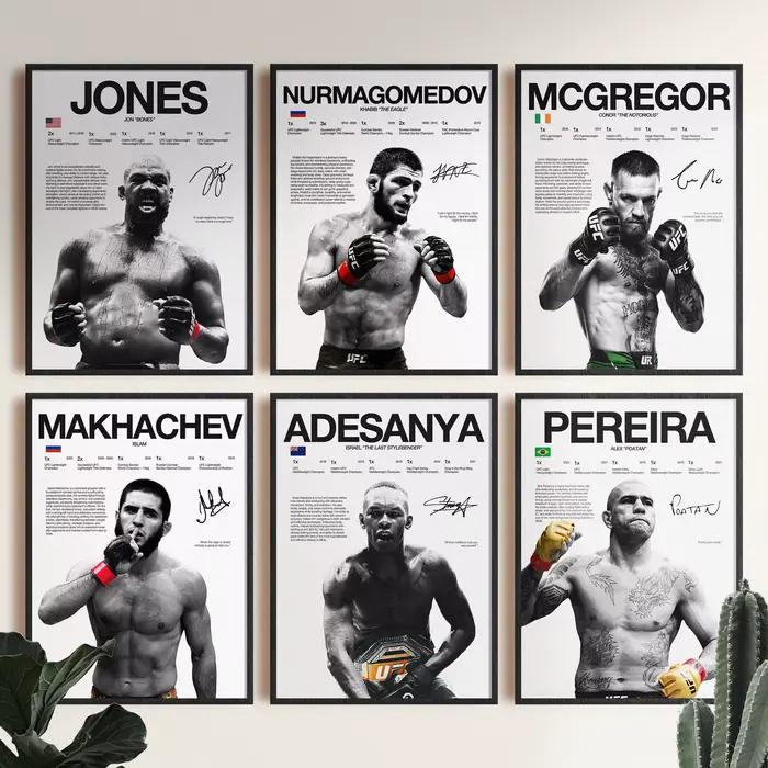 UFC Fighter Legend Boxer Champion affiche Art imprime les passionnés de Mma intérieur mur Art décor à la maison haute qualité toile peinture cadeau