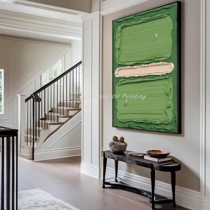Mintura, peinture à l'huile sur toile de terrain de Tennis vert à Texture abstraite peinte à la main