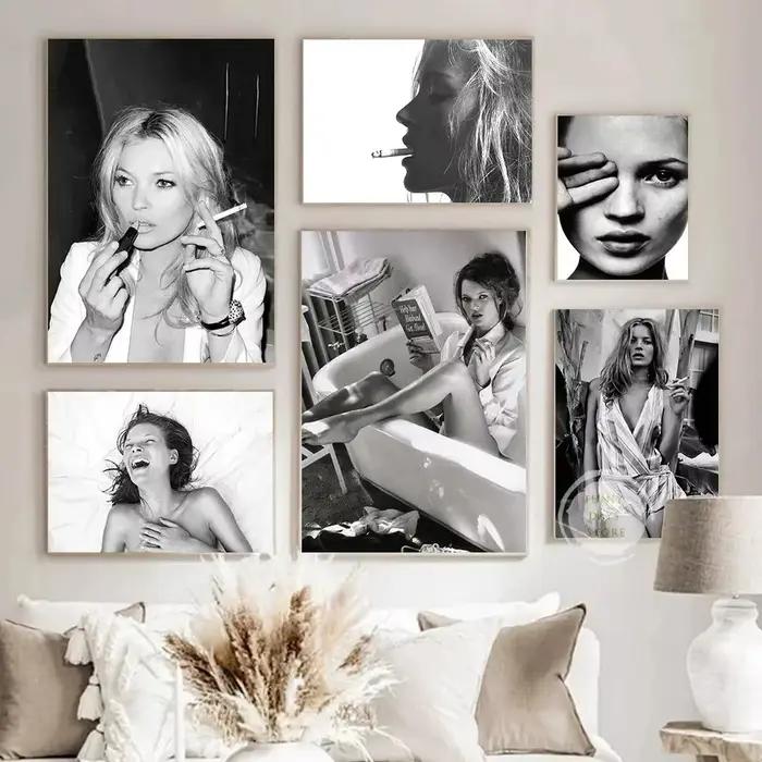 Vintage Sexy Smile Model Kate Moss Poster