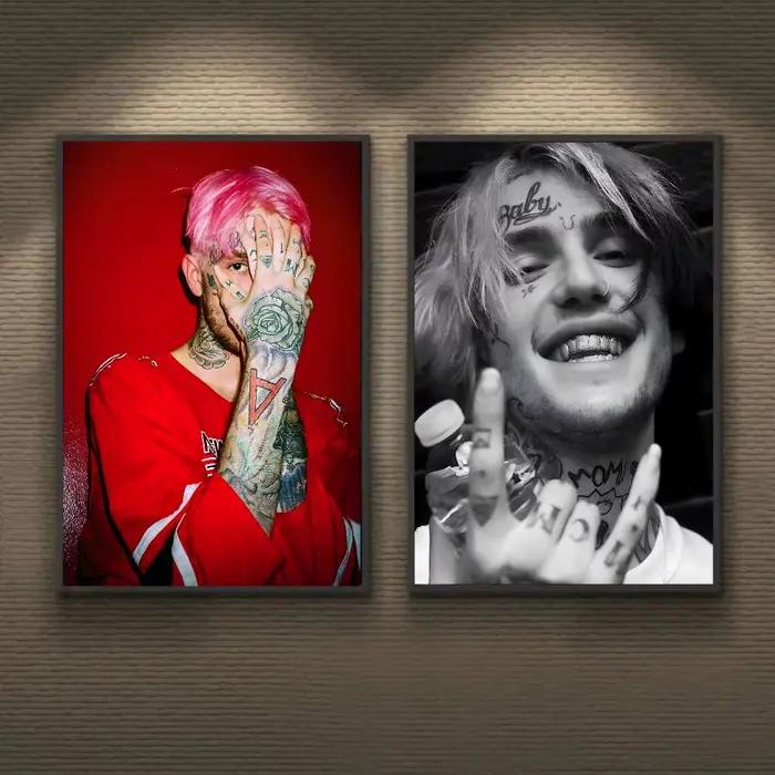 Lil Peep affiche auto-adhésive Art papier imperméable autocollant café maison Bar dortoir décoration murale