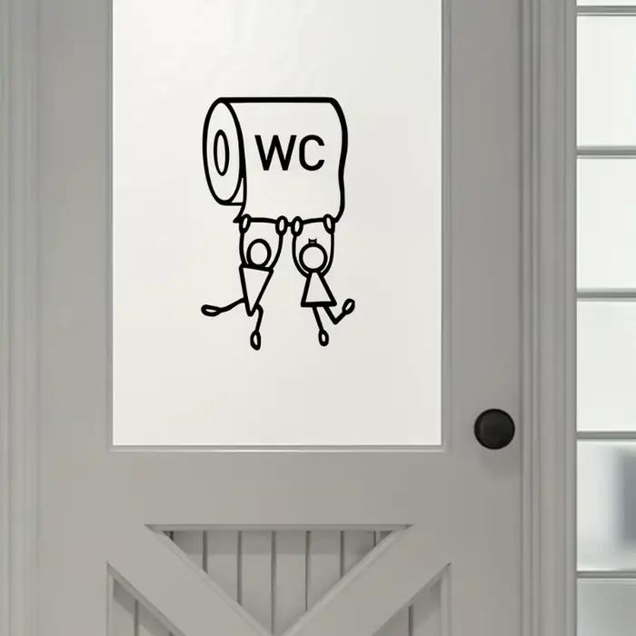 Autocollant mural «WC» en PVC