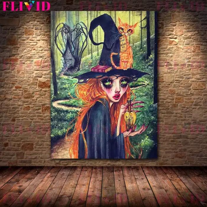 Toile d'art murale de la maison hantée du fantôme blanc