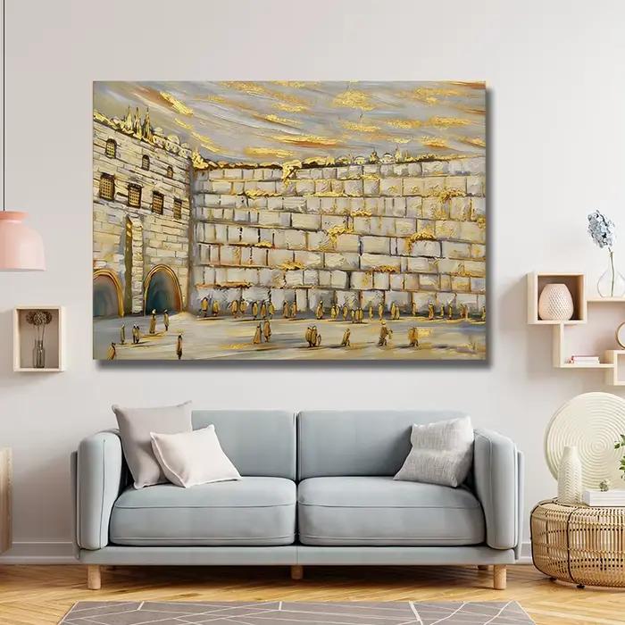 Peinture à l'huile juive abstraite moderne faite à la main