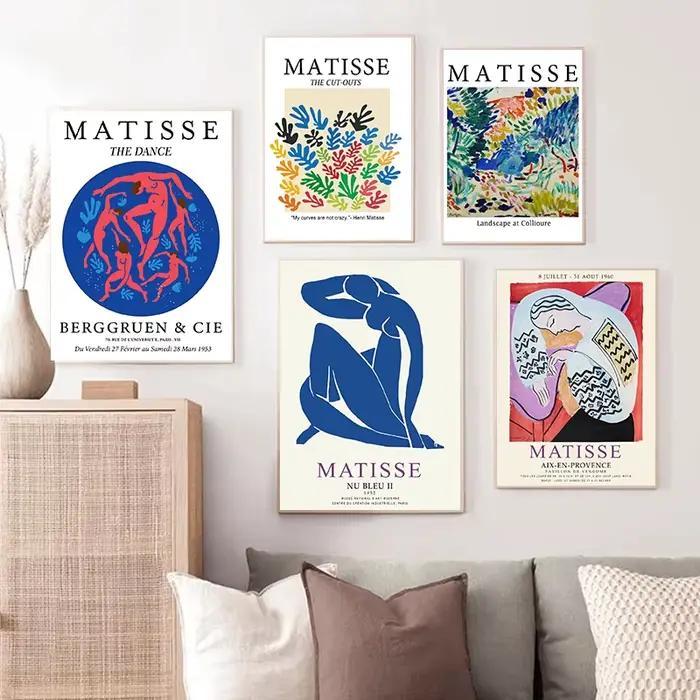 Affiche de Matisse, décor de salon esthétique nordique
