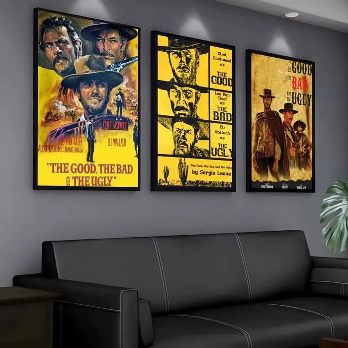 Affiche Le G-Good, le Mauvais et le Mignon en papier PP moderne, autocollant mural décoratif minimaliste pour café, bar, décoration murale de la maison, cadeau