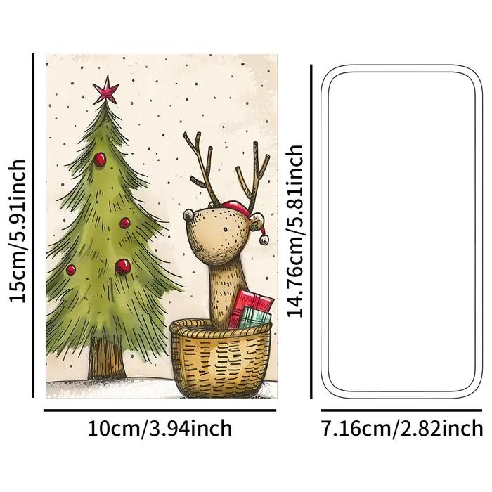 Cartes postales de décoration de noël avec autocollants