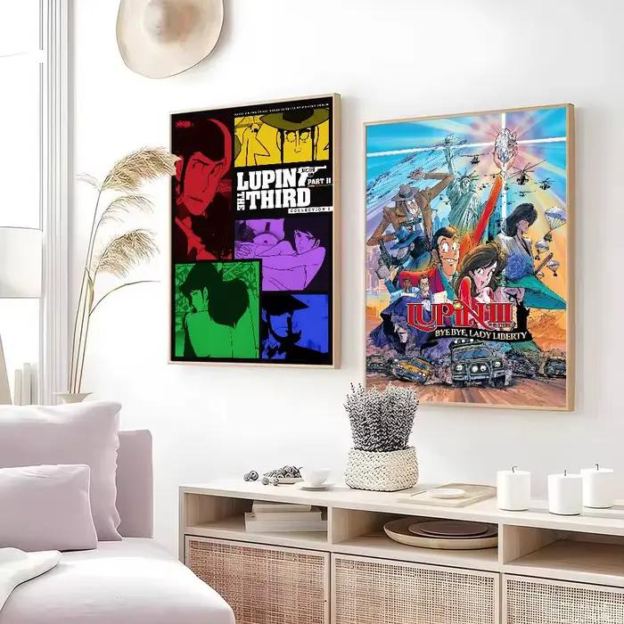 Lupin le troisième et moi Nifushi Manga Amine affiche d'art auto-adhésive autocollant en papier imperméable café maison Bar autocollants muraux