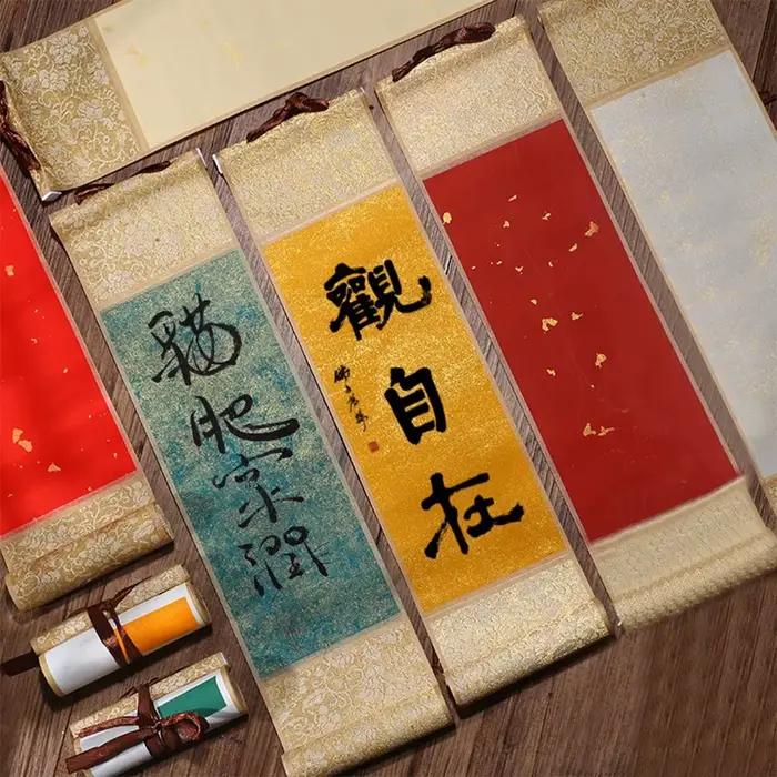 Défilement de peinture de calligraphie chinoise vierge