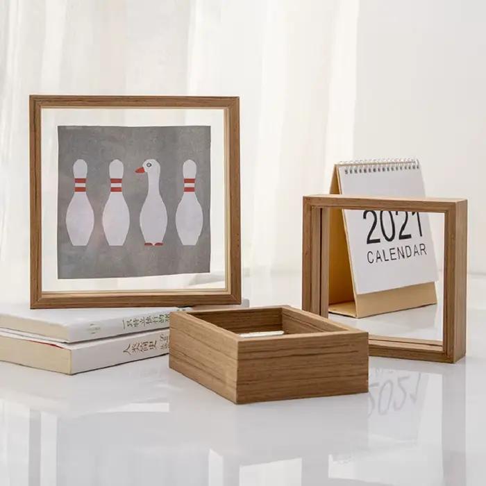 Cadre d'affichage en bois massif transparent