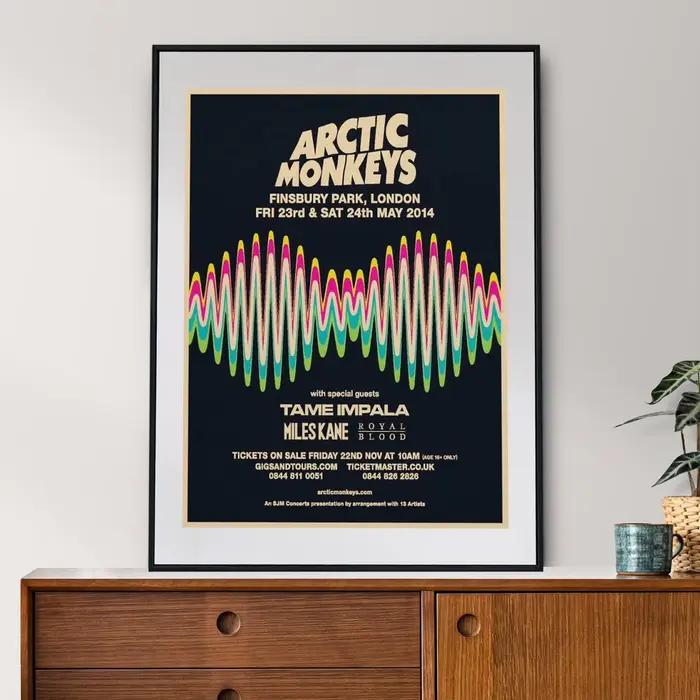 Affiche de musique de voiture de singe arctique des années 80