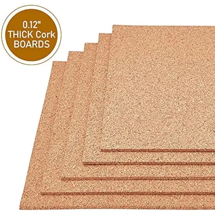 Paquet de 6 feuilles de liège auto-adhésives (5mm d'épaisseur) carrelage tapis