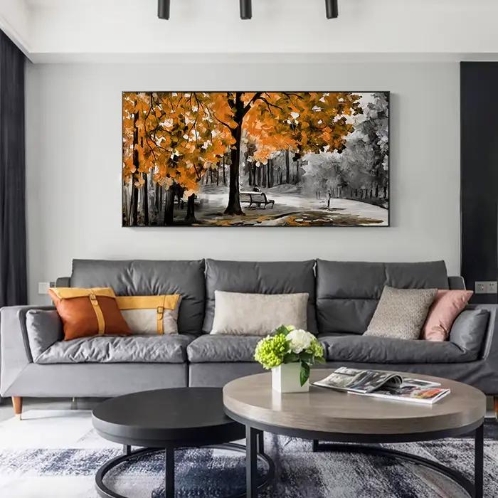 Peinture à l'huile de forêt peinte à la main