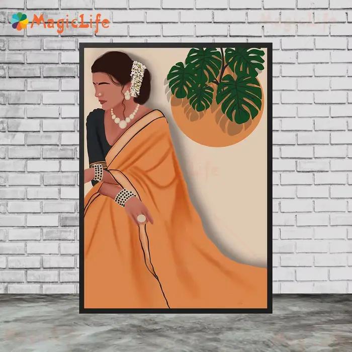 Affiche murale indienne d'asie du sud pour femmes