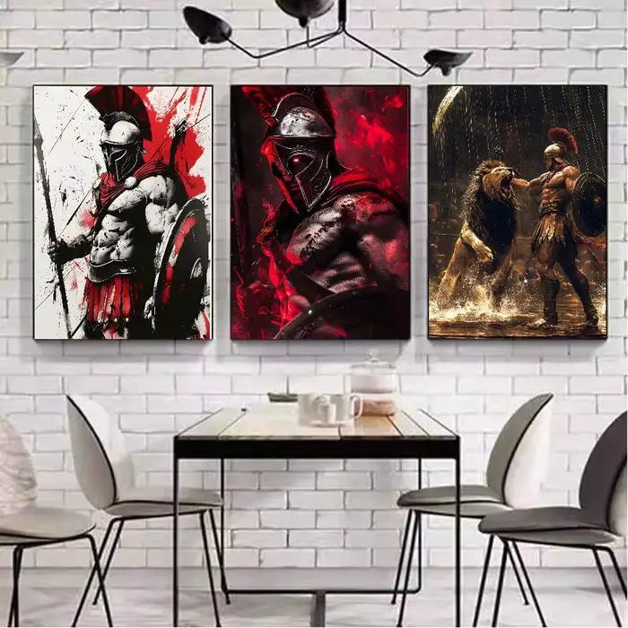 S-sparta 300 guerrier film célèbre affiche toile peinture affiche avec impressions maison chambre salon décoration cadeau