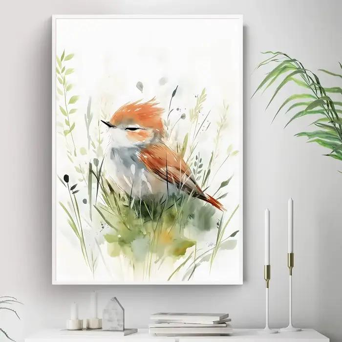 Affiches d'herbe de bébé animaux mignons dans le terrain