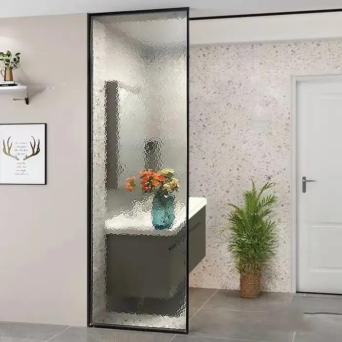 Paravent en verre trempé ultra-blanc à effet d'ondulation
