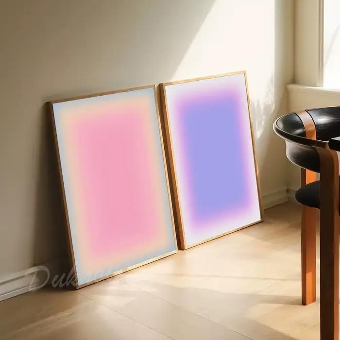 Affiche d'aura colorée imprimée d'art dégradé