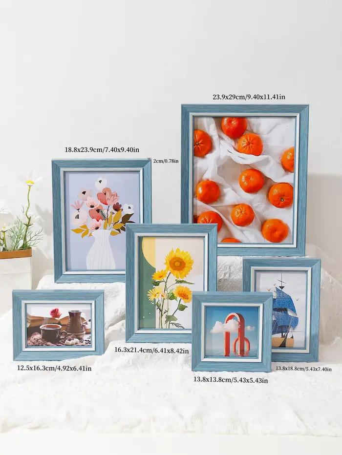 Cadre photo Simple Home Art Déco Cadre photo en plastique bleu