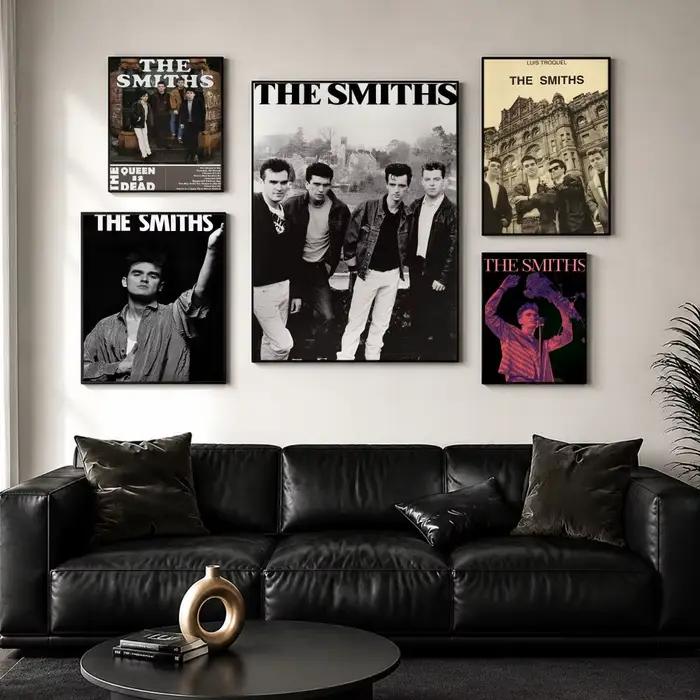 Affiche sur toile avec peinture et calligraphie du groupe The s-Smiths