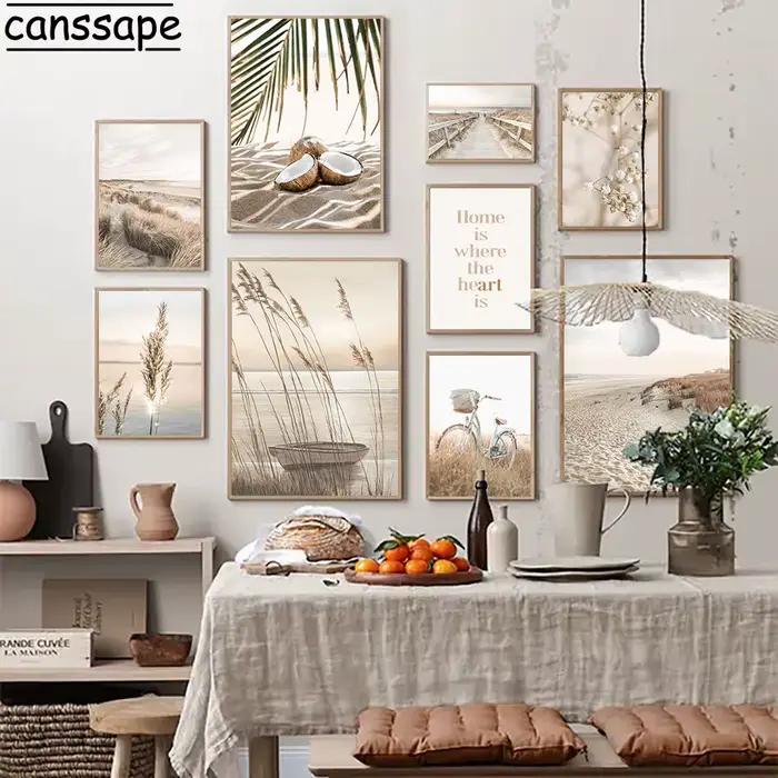 Beige Reed Pampa Toile Peinture