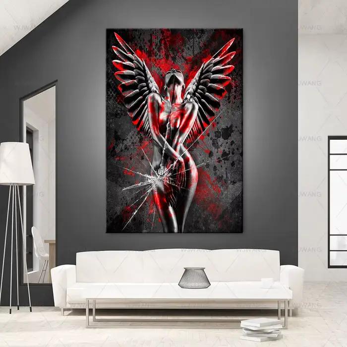 Impression sur toile de femme nue sexy rouge