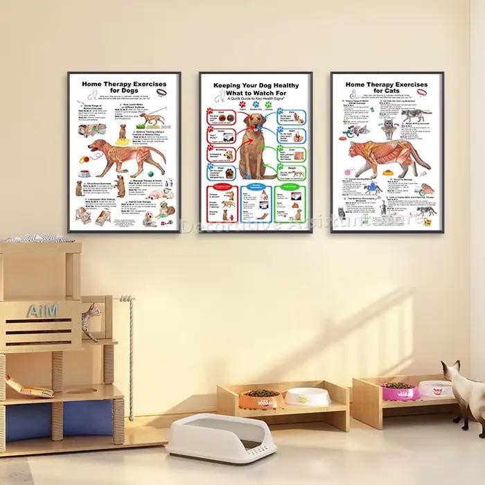 Affiche de diagramme d'anatomie de chien, gardez votre chien et chat, impression saine, peinture sur toile d'art mural vétérinaire, décor mural d'hôpital Animal