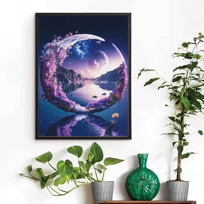 Peinture de diamant de lune violette
