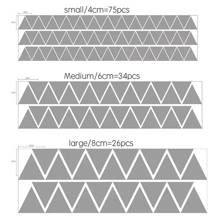 Petit triangle stickers muraux pour enfants chambres Monochrome/multicolore decoration chambre autocollant mural