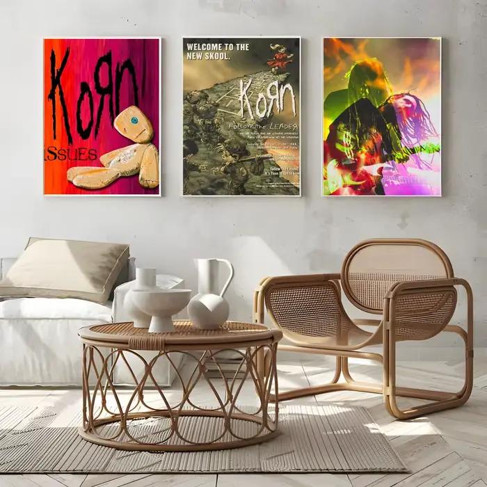Affiche murale moderne en toile Nu-Metal Band K-Korn, peinture calligraphique, décoration esthétique pour chambre, café, cadeau