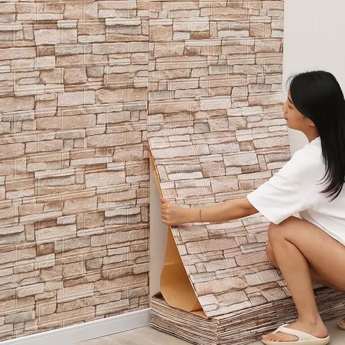 Papier peint imperméable à motif de brique 3D