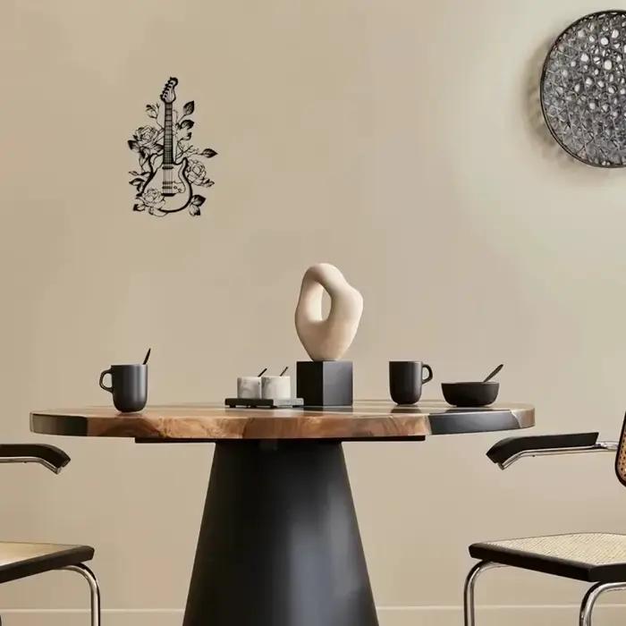 1 pièce, décoration murale en fer forgé pour guitare à fleurs