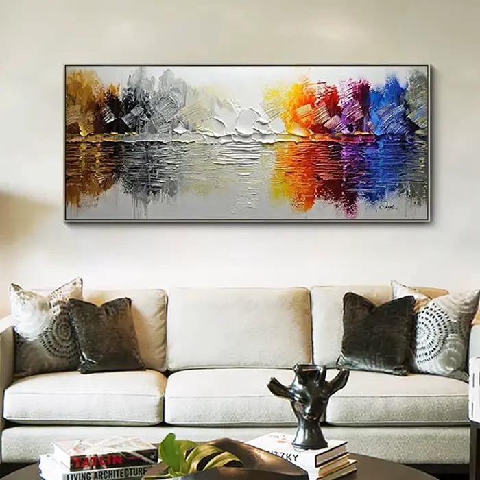Peinture à l'huile de toile moderne faite à la main pour la décoration de salon