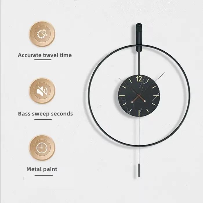 Grande horloge murale nordique pour salon bureau décoration
