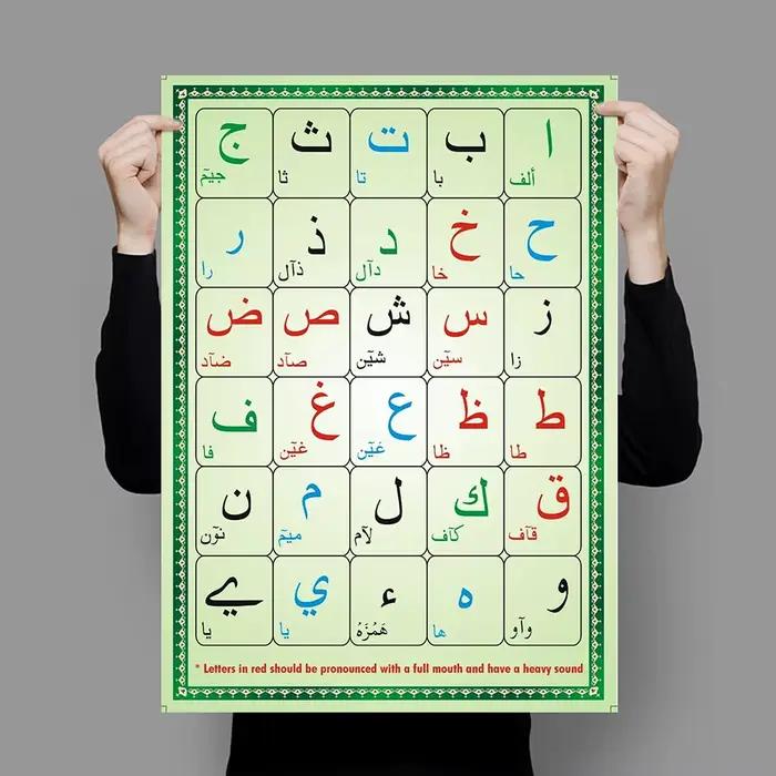 Alphabet arabe chiffres toile affiche imprime pépinière enfants chambre mur Art décor