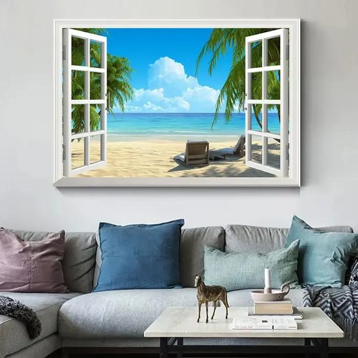 Affiche de paysage effet fenêtre